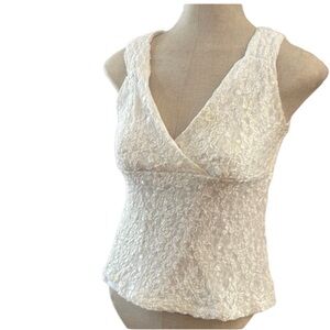 I.N. Studio top lace sleeveless lined nylon rayon spandex V-neck women’s size S